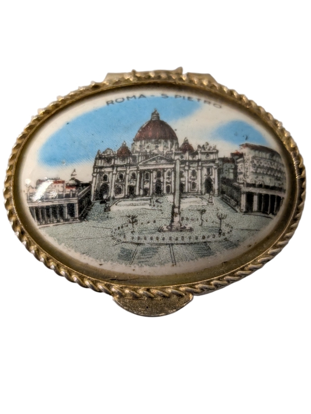 Vintage Italian Souvenir Pill Box - St. Peter’s Basilica Roma